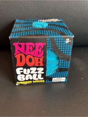 Nee Doh Fuzz Ball Squish Fidget Toy - Blue NEW